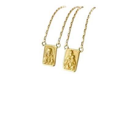 Imagem de Escapulário Feminino Tijolinho 9x6 60 Cm S Face Ouro 18k 750