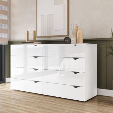 Imagem de Cômoda 8 Gavetas Porto Branco Politorno Móveis