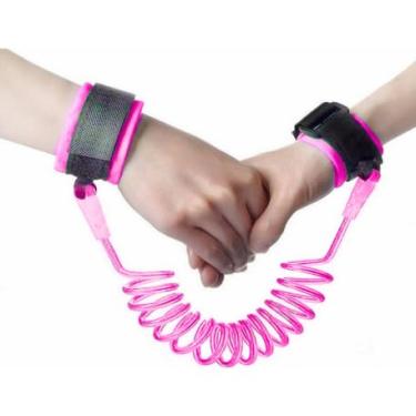 Imagem de Guia de Segurança Infantil Anti-Perda com Pulseira Ajustável e Fio de Aço Inox | Coleira de Pulso Confortável para Crianças | Ideal para Passeios, Viagens e Locais Movimentados (Rosa)