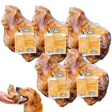 Imagem de Kit 5 Rotula Bovina Desidratada 100% Natural Osso Cachorro - DIP DOG