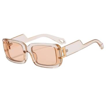 Imagem de HCPIHF Óculos de sol vintage estilo punk degradê masculino e feminino (marrom-marrom)