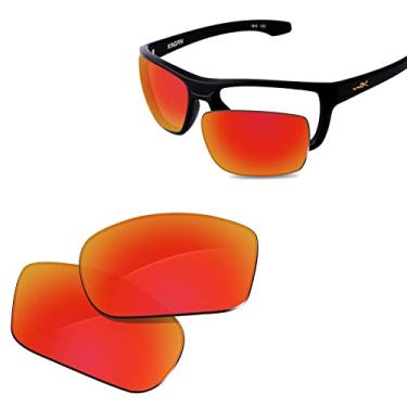 Imagem de Glintbay Lentes de óculos de sol de substituição 100% precisas para Wiley X Kingpin 60 mm, Espelhado vermelho fogo polarizado, Small