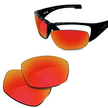 Imagem de Glintbay Lentes de óculos de sol de substituição 100% precisas para Wiley X Boss 68 mm - Espelhado vermelho fogo polarizado