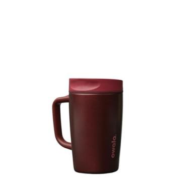 Imagem de Owala SmoothSip Slider com alça - Aço inoxidável - 340 g - Vermelho (Cereja Preta) (Amazon)