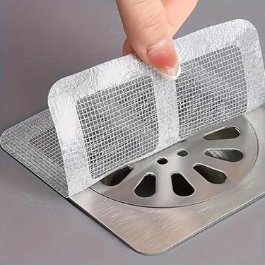 Imagem de 5 adesivos autoadesivos para captação de cabelo – protetores de drenagem para chuveiro, pia de cozinha e ralo de banheiro, capas de plástico antientupimento e à prova de insetos, acessório de chuveiro