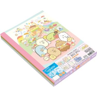 Imagem de Nakabayashi Caderno de ar lógico giratório NCLB506A-5P, Semi B5/A, pautado, 30 folhas, Sumikko Gurashi, cavalos e churrascos, pacote com 5