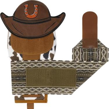 Imagem de Big Crazy Luva deslizante de beisebol para adultos, mão esquerda, direita, design de cowboy ocidental, luva deslizante de softball, proteção de pulso