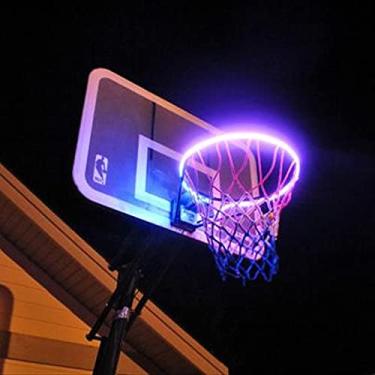 Imagem de Cesta de basquete LED Luz Solar Energia Aro de basquete Acessório de tiro noturno Acessório de basquete