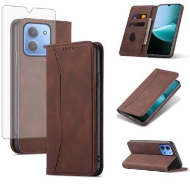 Imagem de Asuwish Capa carteira flip para celular Xiaomi Redmi 15C 4G/5G/POCO C85 com protetor de tela de vidro temperado, fecho magnético, capa fólio, suporte para cartão de crédito, suporte Redmi15C POCOC85