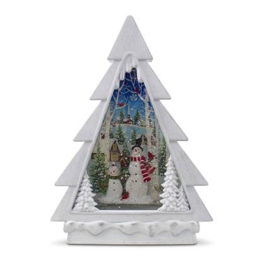 Imagem de Lanterna Mesa Arvore De Natal Musical Importada Resina 28Cm