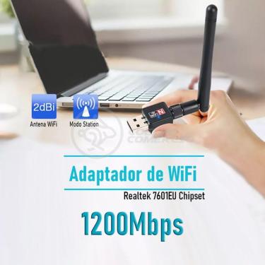 Imagem de Antena Usb 2.0 Receptor De Wifi Wireless 1200Mbps