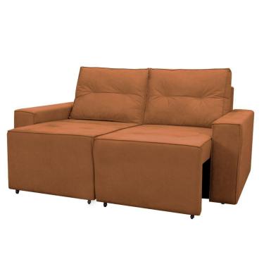 Imagem de Sofá Retrátil Polo 1,80m Confortavel Para Sala Suede Herrero Cor:cobre