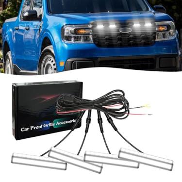 Imagem de Luz LED de grade frontal para Ford Maverick 2022-2025 LARIAT XL XLT acessórios luzes de grade estilo raptor (estilo faça você mesmo-branco)