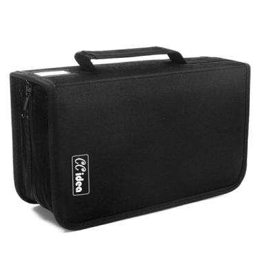 Imagem de CCidea Estojo de CD com suporte de armazenamento de DVD, capacidade para 128 caixas de DVD, pasta protetora de plástico, carteira de CD portátil para viagem em casa (preto)
