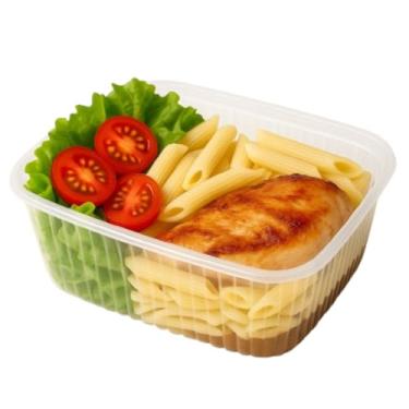 Imagem de POTE 1000ML DESCARTAVEL RETANGULAR MARMITA GRANDE 20UN