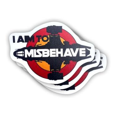 Imagem de (3 peças) Adesivo I Aim to Misbehave com frases motivacionais sarcásticas com citação humorística decalque de vinil para Kindle, laptop, garrafa de água, capacete rígido de telefone, adesivo de