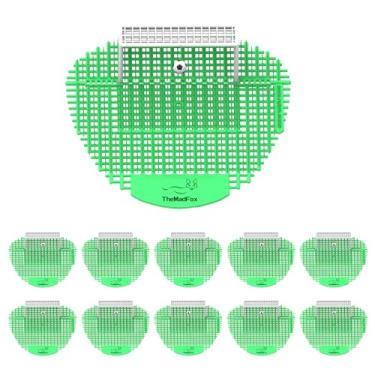Imagem de TheMadFox Desodorizador de tela de mictório pacote com 10, bolos de mictório antirespingos com fragrância de longa duração, telas de urinol para tiro de futebol para homens banheiro aeroporto