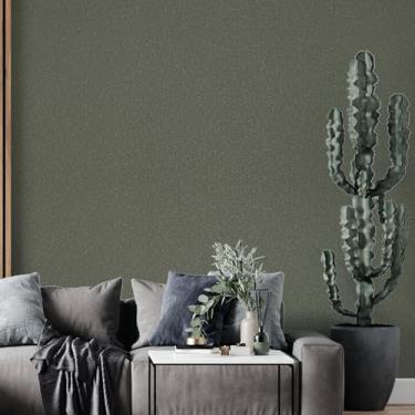 Imagem de HorryHaus Papel de parede texturizado verde, papel de parede de vinil autoadesivo removível para paredes, móveis e armários, papel de parede DIY para decoração de casa amigável para locatários (38 x