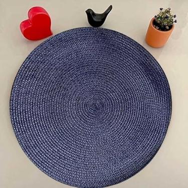 Imagem de Kit 2/4/8 Jogo Redondo Jantar para Mesa Posta, Descanso de Prato Elegante(Azul escuro,2 uni)