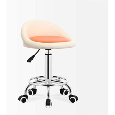 Imagem de BSNANCA Banqueta redonda com rodinhas hidráulica com altura de rodas