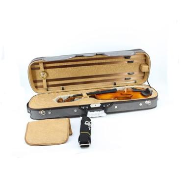 Imagem de Estojo Para Violino Oxford Tecido Cinza Quadrado Caixa De Madeira Estojo para instrumento de violino