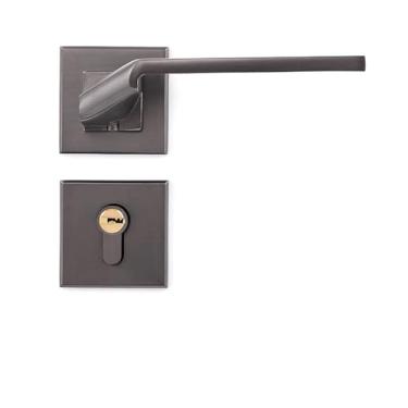 Imagem de Maçaneta de quarto silenciosa magnética interna, fechadura de porta de sala, maçaneta dividida de porta de madeira anti-inserção (cor: preto, tamanho: 15,5 cm) (preto 15,5 cm)