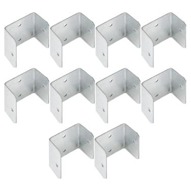 Imagem de Grampos de cerca para marcenaria - Suporte de metal em U para montagem - Suporte à prova de ferrugem com fixação em vários ângulos, ferragens de longa duração para banco de fazenda e jardim