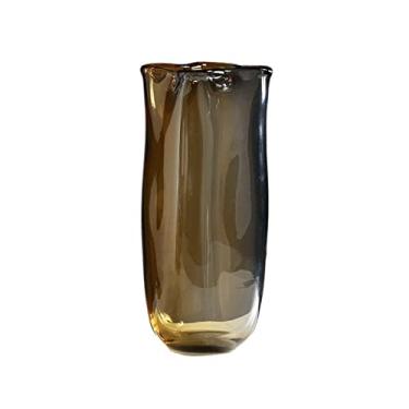 Imagem de Vaso para decoração de vidro moderno geométrico Tsparent decoração flor 13,3 polegadas grande flor argumento s sala de estar quarto decoração ornamento flor s decorativo (tamanho: latão) decoração de