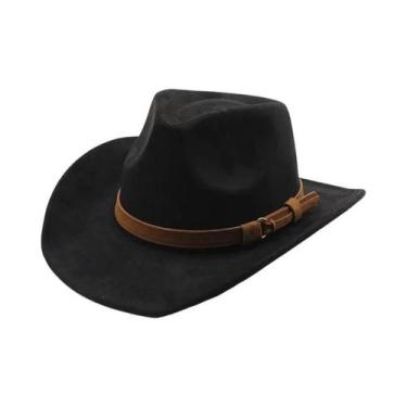 Imagem de Chapéu De Cowboy Ocidental Em Camurça Preta Para Homens E Mulheres, Es