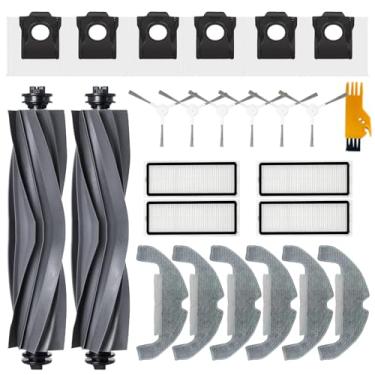 Imagem de Homruich 25 peças de acessórios para aspirador de pó robô Dreame D10 Plus Gen 2, 2 escovas principais de borracha, 4 filtros, 6 esfregões, 6 sacos de pó, 6 escovas laterais, 1 ferramenta de limpeza