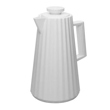 Imagem de Garrafa Térmica de Plástico para Café/Chá Plissé Branca 1 Litro Wolff