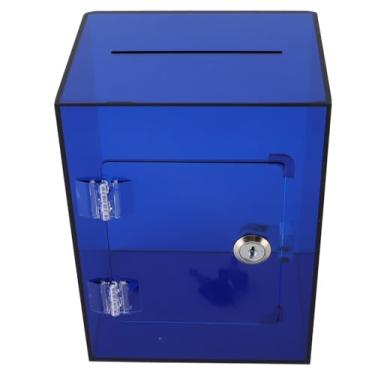 Imagem de Phefop Cofrinho Transparente, Material Acrílico, Pote para Guardar Moedas que Pode Ser Aberto Com 2 Chaves, Ideal para Adultos e Crianças (Estilo 2)