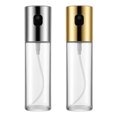 Imagem de Spray Pulverizador de Azeite e Vinagre 100ml de Vidro Transparente Kit 2 Unidades Reutilizável Controle de Óleo para Cozinha