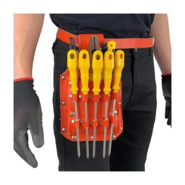 Imagem de Cinto Utilitário P/ferramentas de Eletricista em Couro Legítimo e Resi