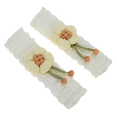 Imagem de Partuto Capa de cinto de segurança amarelo claro almofada poliéster algodão linho 24,5 cm alça de cinto de segurança almofada almofada ombro acolchoado 2 peças