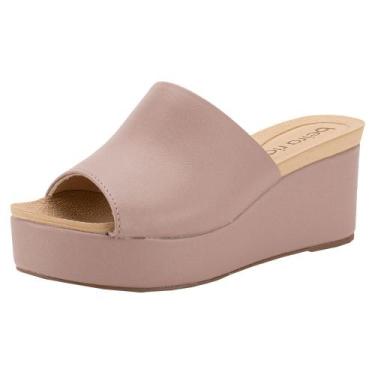 Imagem de Tamanco feminino anabela beira rio 8407100, Taupe, 37