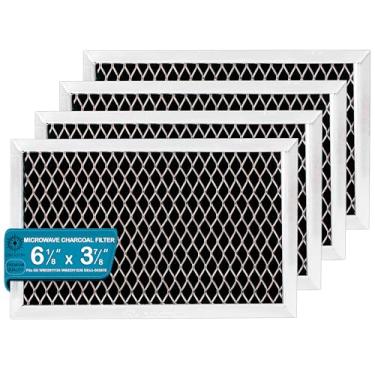 Imagem de GE WB02X11124, JX81J, WB06X10823, filtro de carvão recirculante de microondas (feito nos EUA), 3-7/8" X 6-1/8" X 3/8", Silver