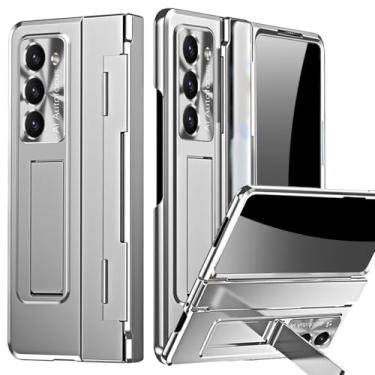 Imagem de YQODSZ Capa única para Samsung Galaxy Z Fold 7 com cobertura total, protetor de tela de vidro embutido, capa dobrável com suporte à prova de choque, capa protetora de policarbonato rígido para Z Fold