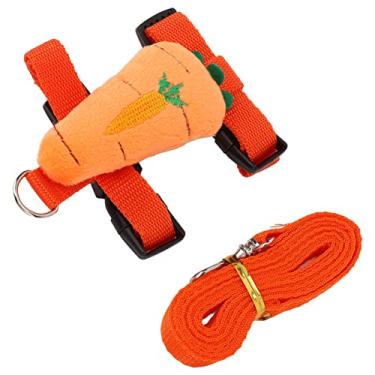 Imagem de Acouto Listagem Conjunto de Arnês para Coelhos Tipo Cenoura - e Coleira Decorativa para Coelhos e Chinchilas - Design de Alça Dupla, Ajuste Confortável e Fivela Segura para Animais de Estimação