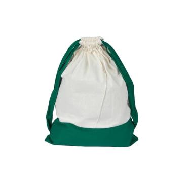 Imagem de Mochila tipo Saco Gym Sack 35x43cm em Algodão com Alças Sack TopGet - Verde