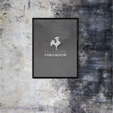 Imagem de Quadro Decorativo Galo Volpi Fundo Cinza 45x34 Moldura Preta