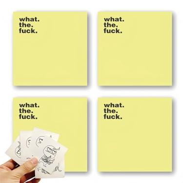 Imagem de Notas adesivas engraçadas, What The Fu*k Sticky Note, material de escritório engraçado, 4 blocos de notas engraçadas Post It com 50 adesivos engraçados, 100 folhas/bloco, presentes para amigos