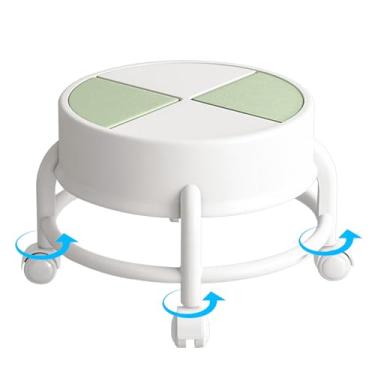 Imagem de Banqueta baixa com rodas, assento de baixo, Assento para cadeira de rodas, Banqueta móvel resistente de baixo rolamento com giratórias de 360°, cadeira giratória de roda de polia para casa, salã