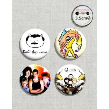 Imagem de Botton GEDUMIX Banda Queen 1.0 - 4 Peças, 3.5cmØ Alfinete