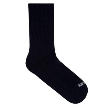 Imagem de Meia Cano Médio Esportiva Mash Masculina Algodão, Preto