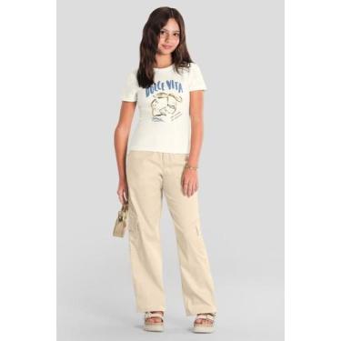 Imagem de Blusa teen menina metalizado Brandili Young, Natural, 12