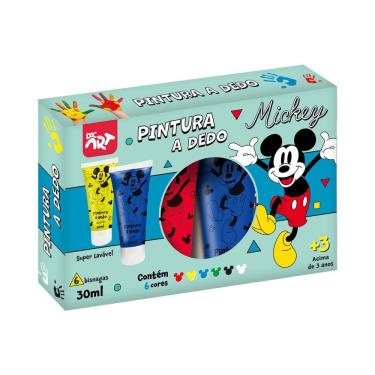 Imagem de Pintura a Dedo Mickey Dac Art 3+ Anos com 6 Bisnagas Cores de 30ml cada