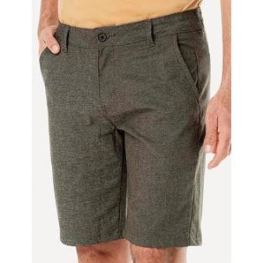 Imagem de Bermuda King & Joe Sarja Masculina Slim Verde Militar Mescla-Masculino