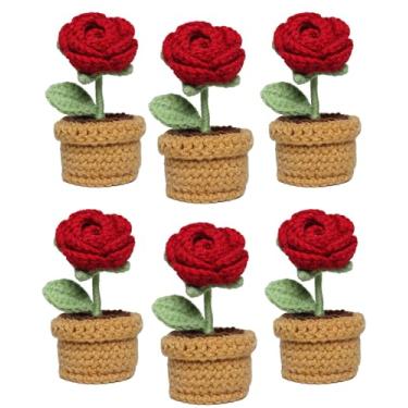 Imagem de Penandatan Flores de crochê feitas à mão, rosas de crochê, flores artificiais com caixa de presente sofisticada, para mãe, professora