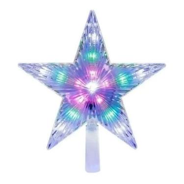 Imagem de Estrela Ponteira para Árvore de Natal, LED Colorido, Polipropileno, 18x18cm, 127V, Decoração Natalina